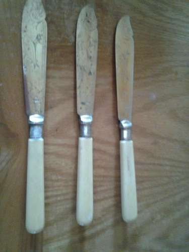3 Bone Handle fish Knives