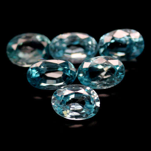 13.00ctw 8pcs Oval Cut Sea foam blue Natural Zircon Cambodia