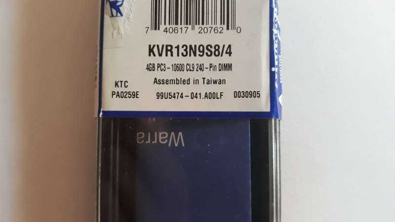 6GB DDR3 Kingston (2GB + 4GB) - DESKTOP RAM
