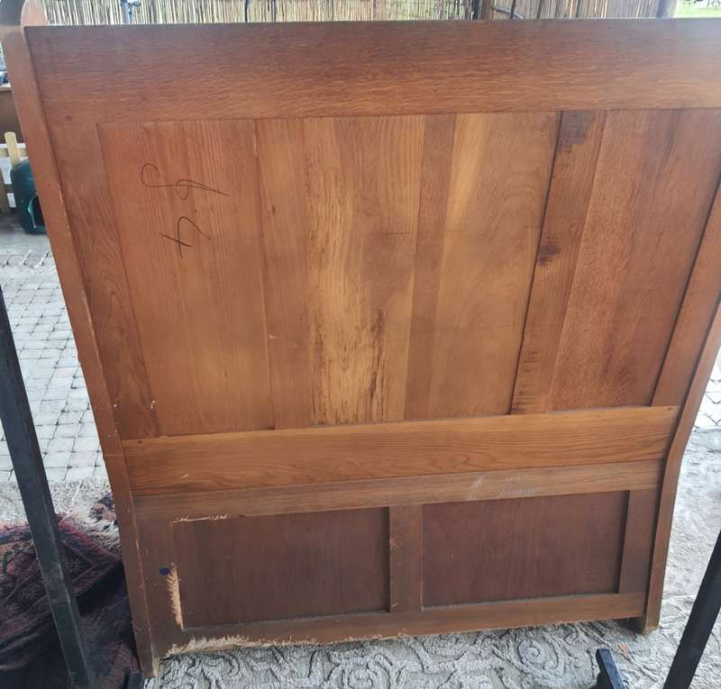 Antique oak monks bench