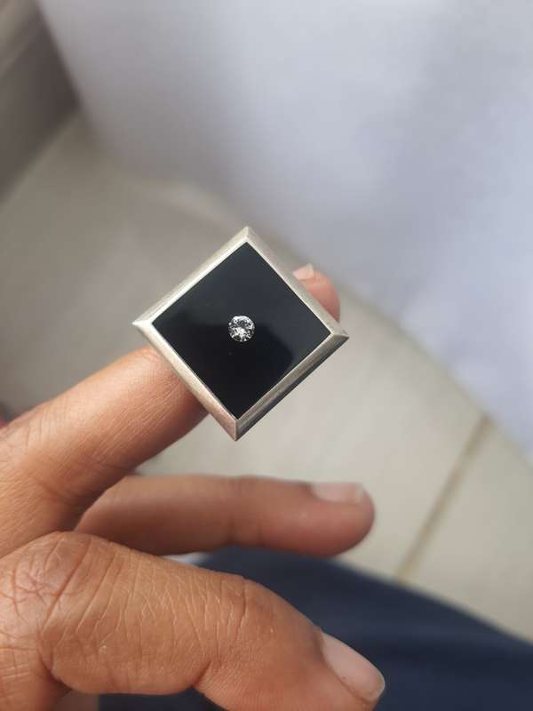 Sterling Silver Onyx diamond ring