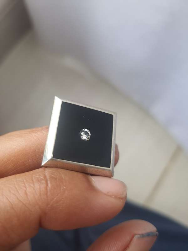 Sterling Silver Onyx diamond ring