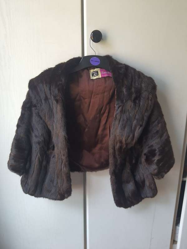2 x fur shawl coats