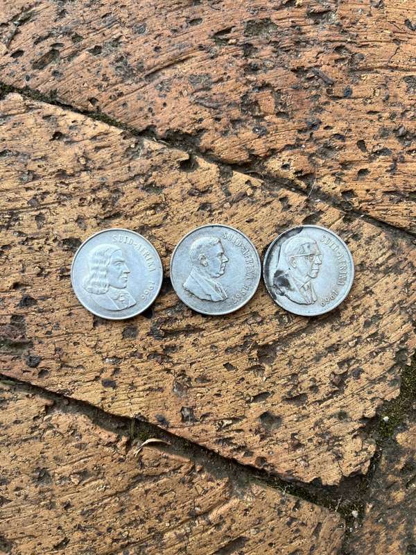 3 x silver South African R1 coins