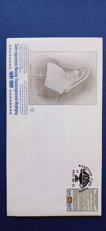 SOUTH AFRICA 1991 100TH ANNIV OF THE STATE REGISTRATION OF NURSES AND MIDWIVES