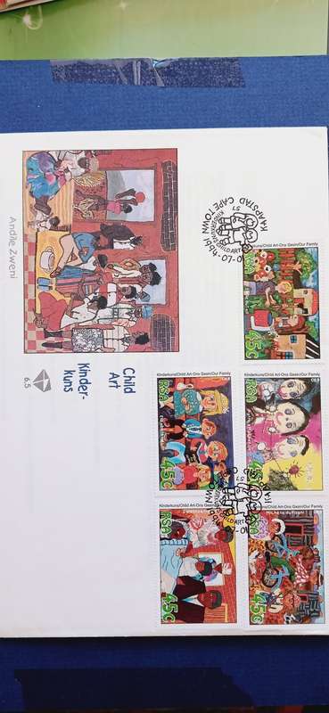 SOUTH AFRICA 1994 INTERNATIONAL YEAR OF THE FAMILY CHILDREN`S PAINTINGS