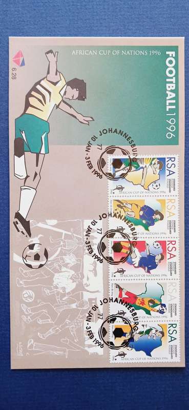 SOUTH AFRICA 1996 AFRICAN NATIONAL FOOTBALL CHAMPIONSHIP S.A-MAP AND PLAYERS
