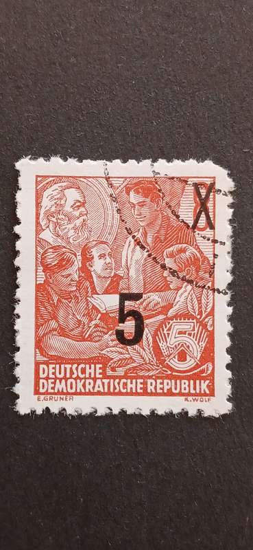 DDR 1954 DEFINITIVES-5 YEAR PLAN SURCHARGED