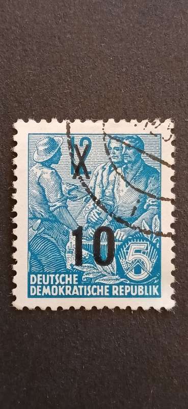 DDR 1954 DEFINITIVES-5 YEAR PLAN SURCHARGED
