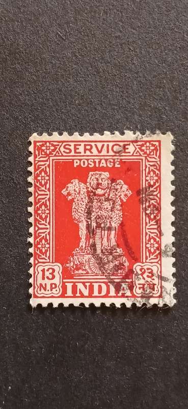 INDIA 1957 SERVICE STAMPS CAPITAL OF ASOKA PILLAR