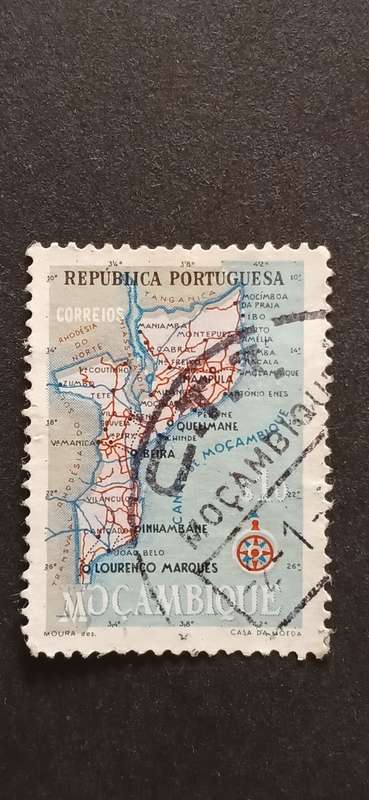 MOZAMBIQUE 1954 MAP OF MOZAMBIQUE