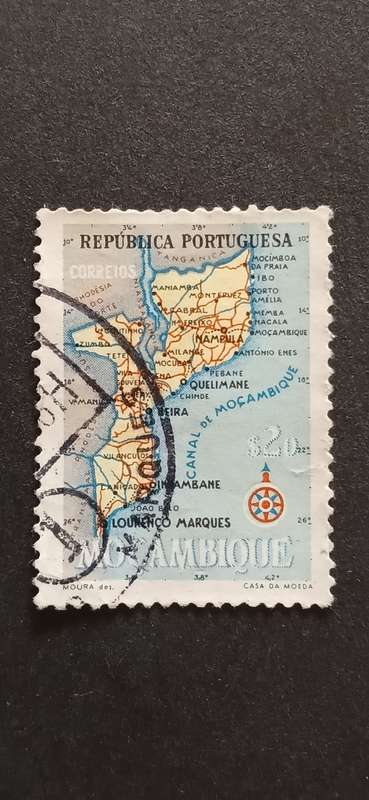 MOZAMBIQUE 1954 MAP OF MOZAMBIQUE