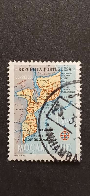 MOZAMBIQUE 1954 MAP OF MOZAMBIQUE
