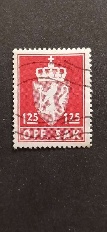 NORWAY 1975-82 OFFICIAL STAMPS-NATIONAL ARMS NEW OFFSET EDITION SMALL NATIONAL ARMS PICTURE