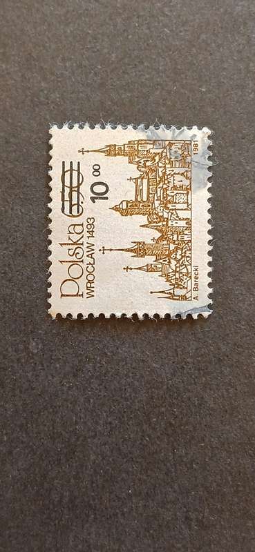 POLAND 1982 SKYLINE OF WROCLAW- OVERPRINT