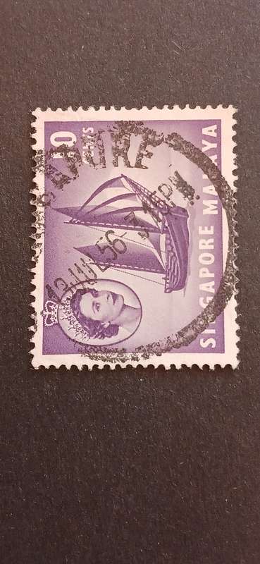 SINGAPORE 1955 QUEEN ELIZABETH II- SHIPS AND OTHER IMAGES