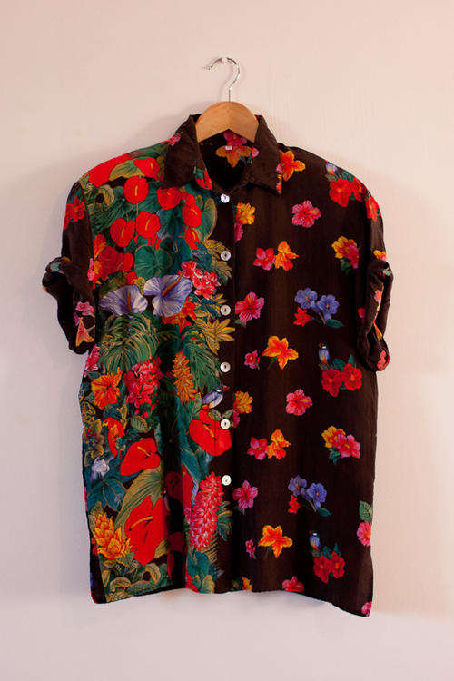 VINTAGE / Silk Floral Top / SIZE M-L