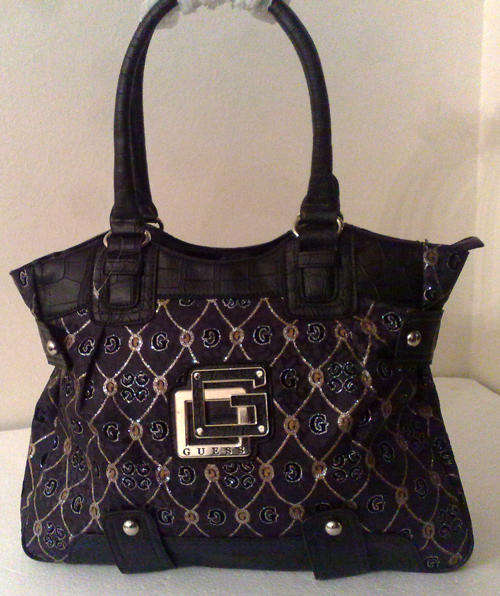 Guess Handbag - Dark Shades and Silver