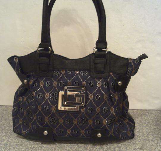 GUESS Handbag - Black & Dark Shades with Silver & gold - Luxurious Bag - MUST SEE!
