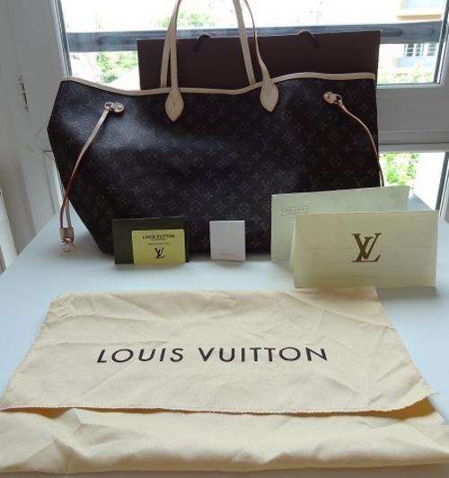 PRICE REDUCED ! LOUIS VUITTON Genuine Leather Monogram Neverfull GM Vintage Bag