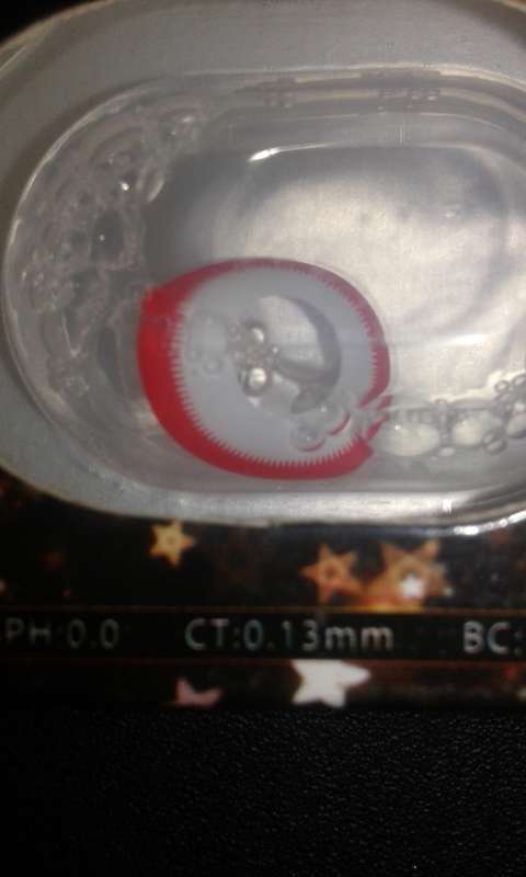 Funky Contact Lenses-white and red thin