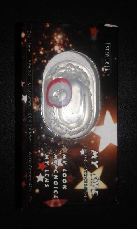 Funky Contact Lenses-white and red thin