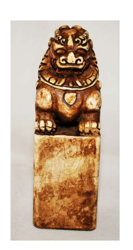 LARGE ORIENTAL Makers seal made from Bone/Stone - chinese writing down the one side