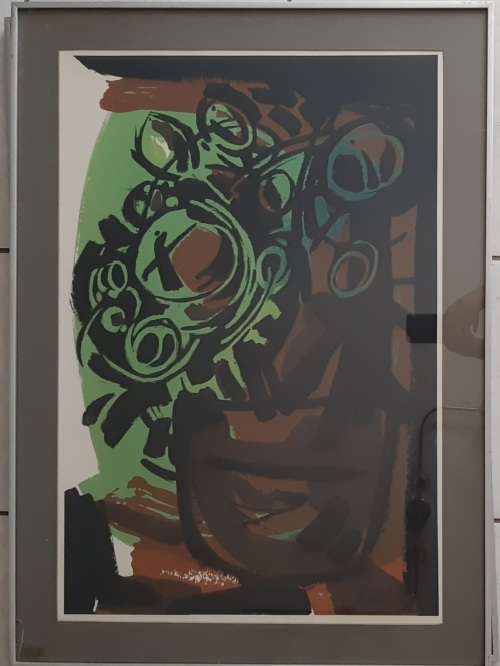 BEAUTIFUL LARGE FRAMED PIECE OF ART. SIGNED. 1 OF 2 BY THE SAME ARTIST