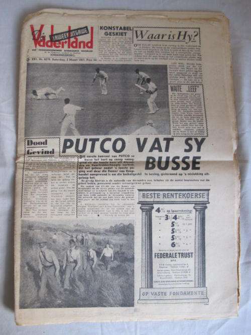 VINTAGE NEWSPAPER - DIE VADERLAND, 2 MAART 1957, NAWEEK UITGAWE