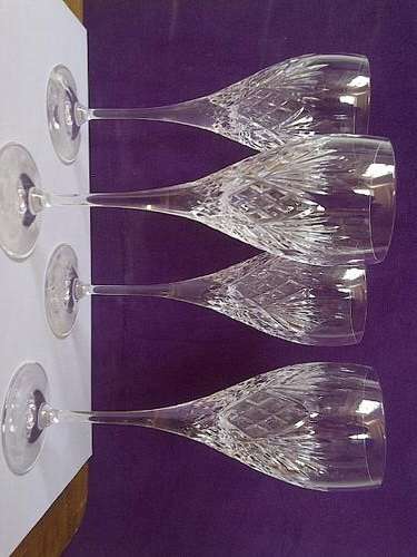 Beautifully Cut Vintage Crystal Wine Glasses - Set of Four
