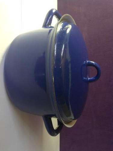 Vintage Enamel Pot in Stunning Cobolt Blue