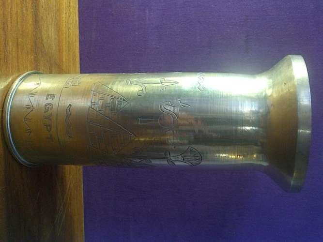 WOW!!! Vintage Bullet Shell from 1918 with Egyptian Engravings - Really Stunning!
