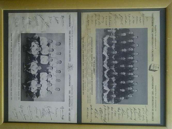 WOW! Signed Photo Original Australia Rugby Touring Team 1953 & 1st Test Springboks vs Australia
