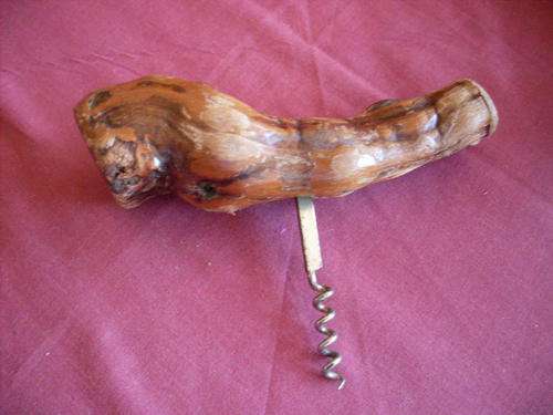 Beautiful corkscrew made from a piece of 100yr + old grape vine. Please have a closer look.