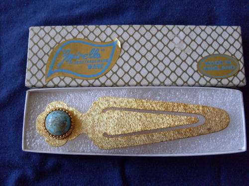Stunning book mark with Turquoise stone for that special book. Make Mirella made in England