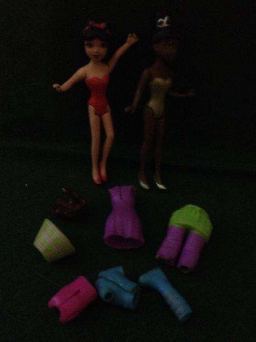 2 x Pollypocket Dolls + accessories - Mattel 2009