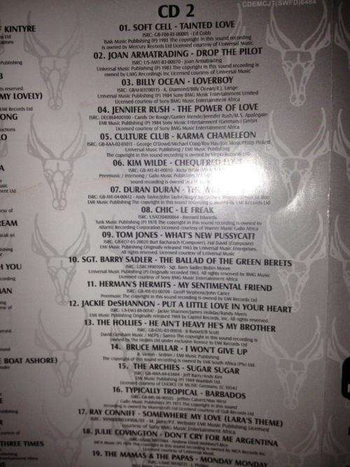 CD - Springbok Radio Top 40 Vol2 (3cd) Missing back cover inlay