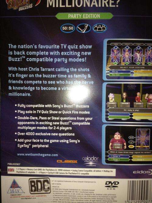 Who Wants To Be A Millionaire Party Edition - Playstation 2 (PS2)