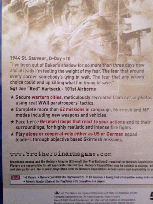 PS2 - Brothers in Arms - Earned in Blood