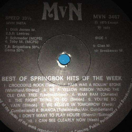 L.P. - Best of Springbok Hits of the Week