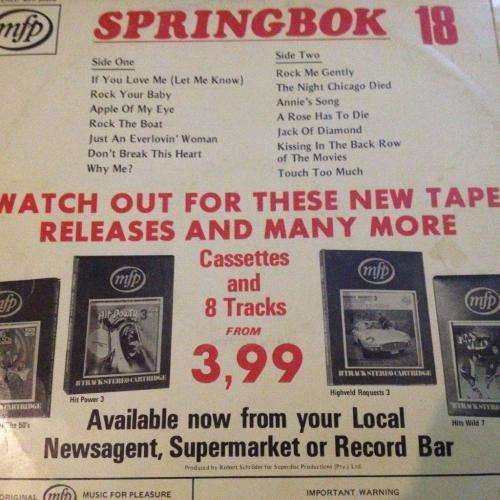 L.P. -  Springbok Hit Parade No 18