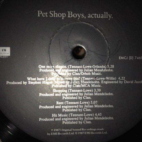 LP - Pet Shop Boys - Actually