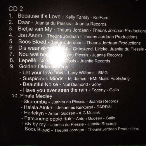 CD - Juanita Du Plessis Theuns Jordan - Bring Jou Hart "Live" Dubbel CD