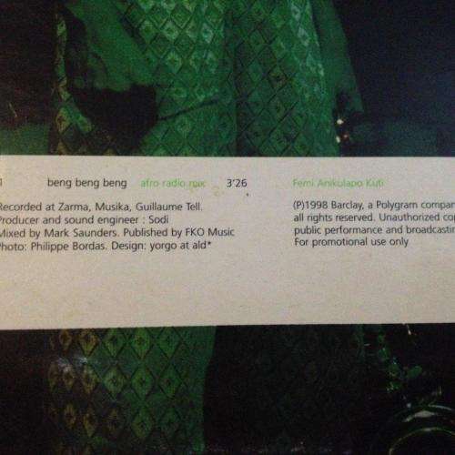 CD - Femi Kuti - Beng Beng Beng (single)