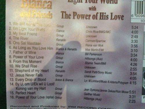 CD - Bianca and Friends - Light Your World with The Power of His Love