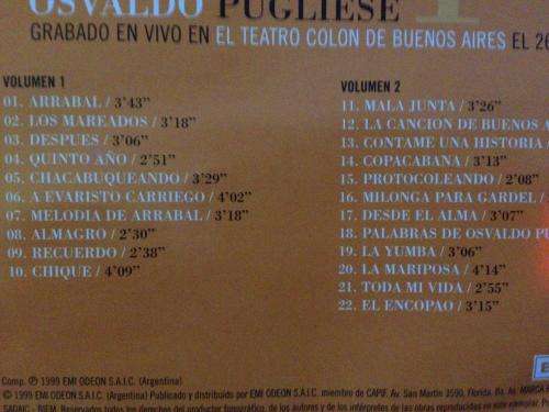 CD - Osvaldo Pugliese En El Colon 2 en 1