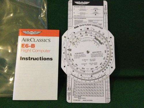 Air Classics E6-B Flight Computer + Instructions