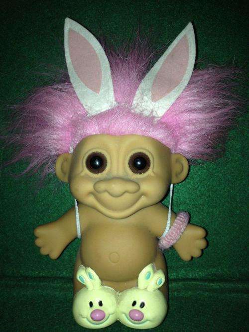 Russ Troll Pink Bunny Ears  hair +-12.5cm (excl hair)