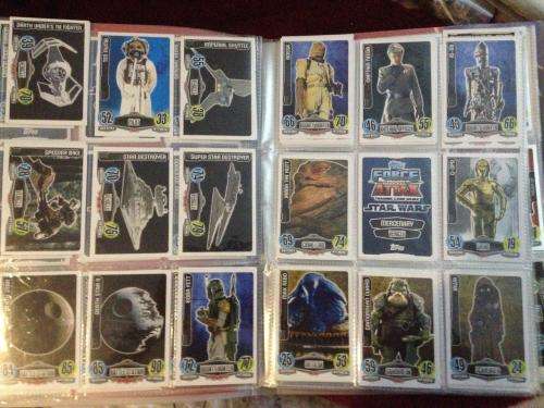 Job Lot Star Wars: Tops Force Attax Trading Cards 189 Cards + Binder