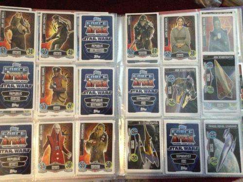 Job Lot Star Wars: Tops Force Attax Trading Cards 189 Cards + Binder